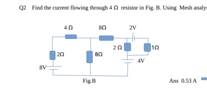 Question image for Pls solve the question by kirchhoff's voltage law